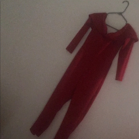 Off shoulder skinny legs jumpsuit. - Picture 4 of 4